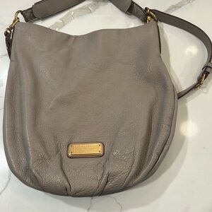 Marc Jacobs Taupe Leather Hobo Bag